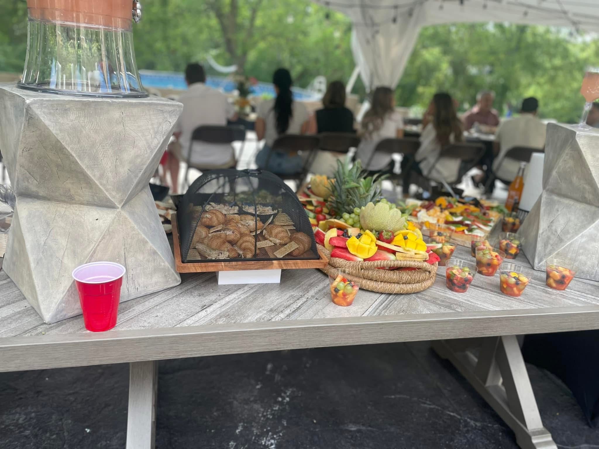 Dessert table with guests