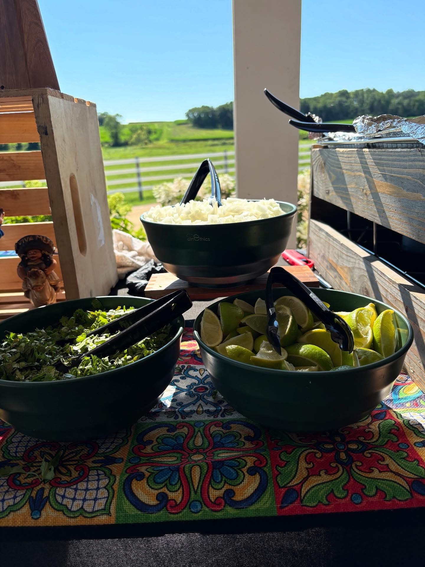 Taco toppings in the sun