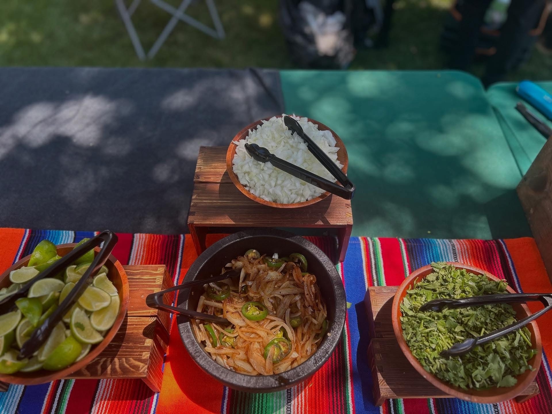 Taco toppings table